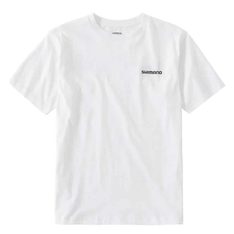 フィッシングウェア 売却 上品なスタイル シマノ SH-004V オーガニックコットン ロゴ ホワイト2 Tシャツ L 350円