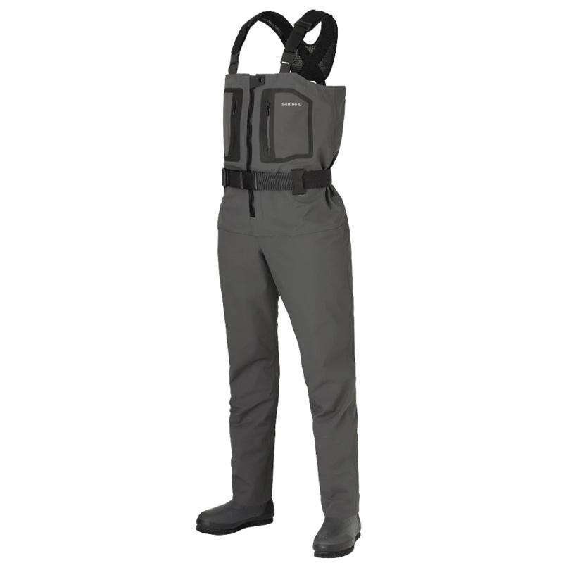 シマノ 防水透湿ウェーダー FF-001V DS+4 ストレッチウェーダー カットピンフェルト  L  チャコールグレ シマノ（SHIMANO） 防水透湿ウェーダー FF-001V DS+4 ストレッチ