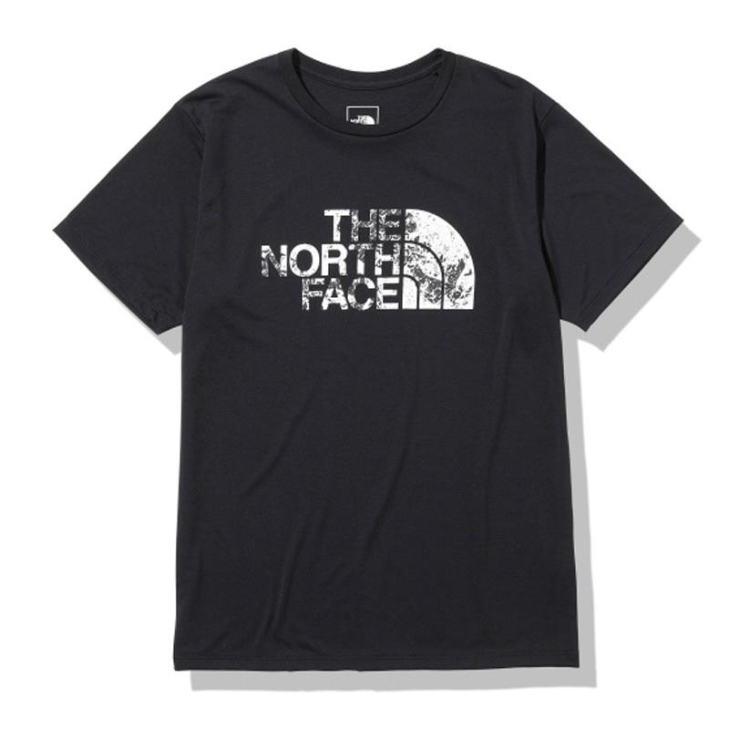 最大 Offクーポン アウトドアシャツ ザ ノースフェイス 22春夏 ショートスリーブ フットプリント K M ティー ブラック ロゴ メンズ