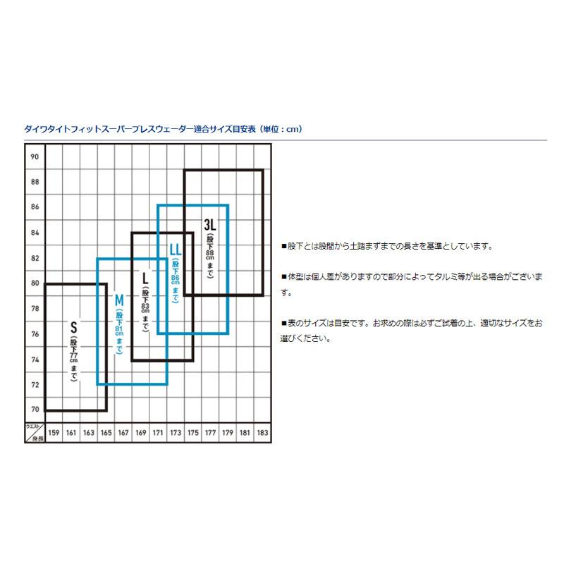 防水透湿ウェーダー ダイワ SBW-4206R ダイワ タイトフィットスーパーブレスウェーダー チェストハイ(フェルトソール) M グレー_3
