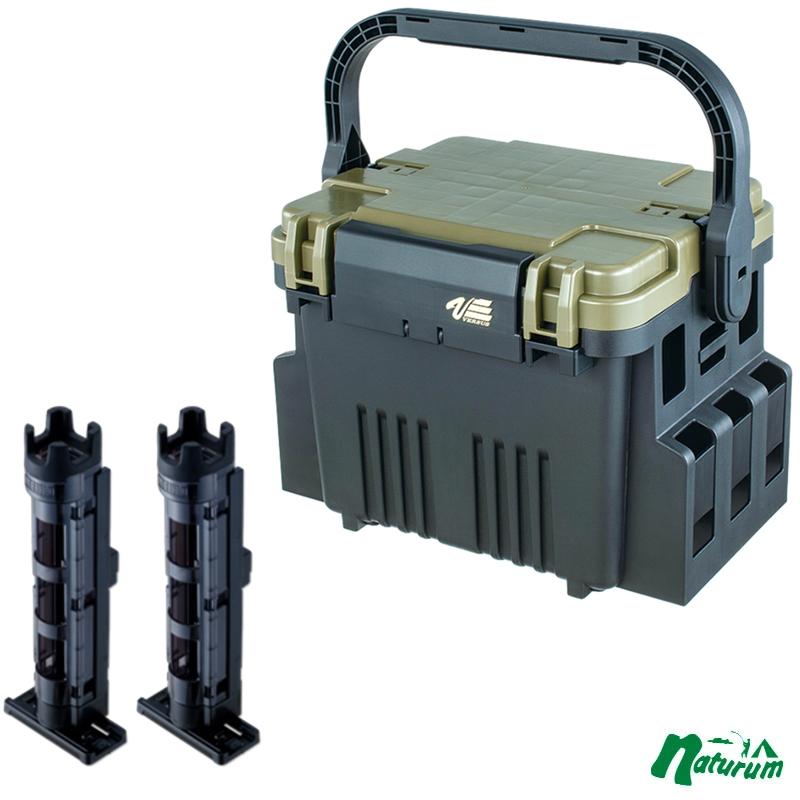 タックルボックス メイホウ ランガンシステム VS-7080N&times;ロッドスタンド BM-250 Light お得な3セット クリアブラック&times;ブラック