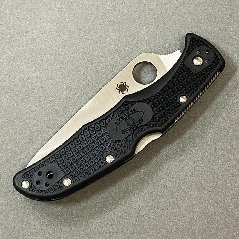 アウトドアナイフ スパイダルコ エンデューラ4 VG-10 ブラック 波刃