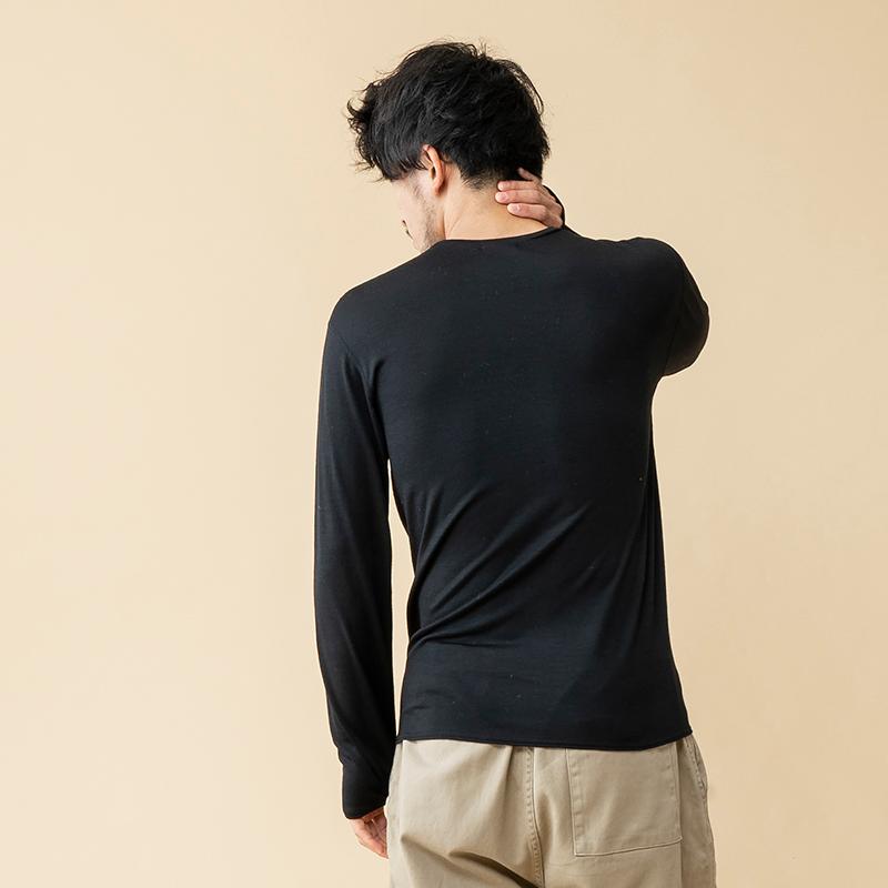アンダーウェア(メンズ) ハイランダー メリノウール100%  日本国内縫製 インナー ロングスリーブ Tee M ブラック｜naturum-outdoor｜10