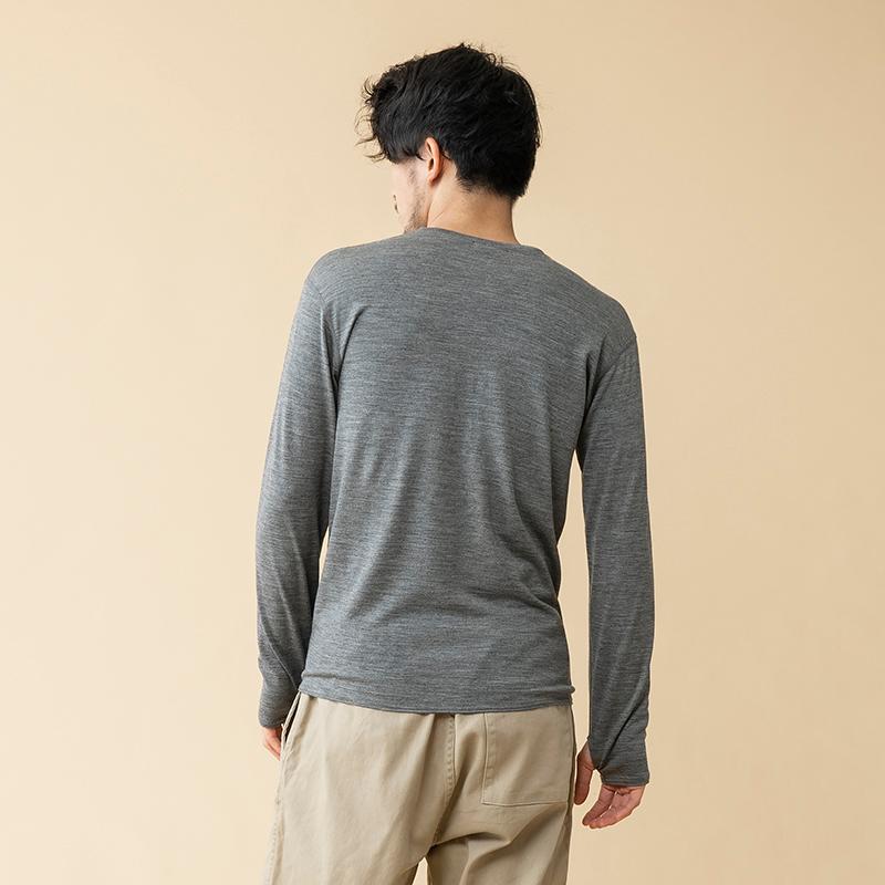 アンダーウェア(メンズ) ハイランダー メリノウール100%  日本国内縫製 インナー ロングスリーブ Tee XL チャコール｜naturum-outdoor｜12