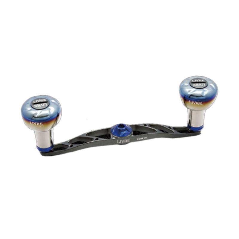 LIVRE リールカスタムパーツ FullComp クランク120 シマノ用 左巻き   チタンP+ブルーG リールカスタムパーツ LIVRE FullComp クランク120 シマノ用 左巻き