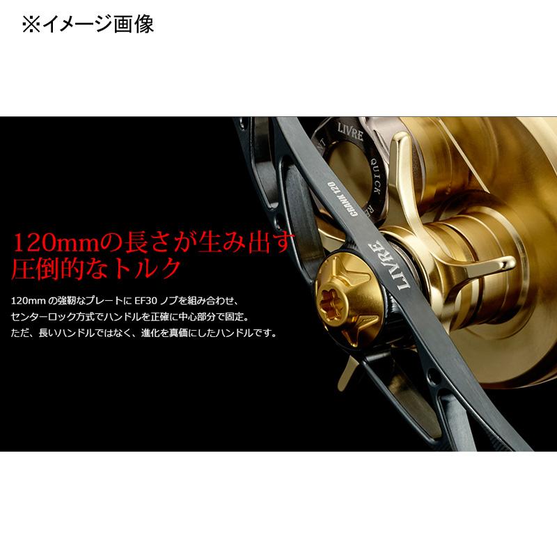 リールカスタムパーツ LIVRE FullComp クランク120 ダイワ用 右巻き ガンメタP+ブルーGの画像