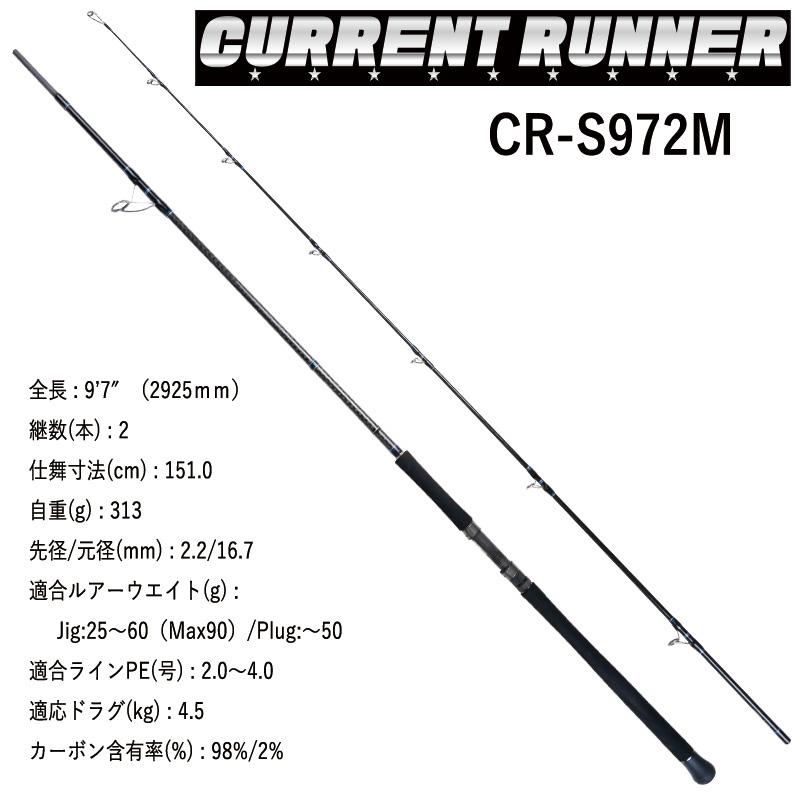 ショアジギングロッド ゼニス カレントランナー CR-S972M ショアジギングロッド ゼニス カレントランナー CR-S972M