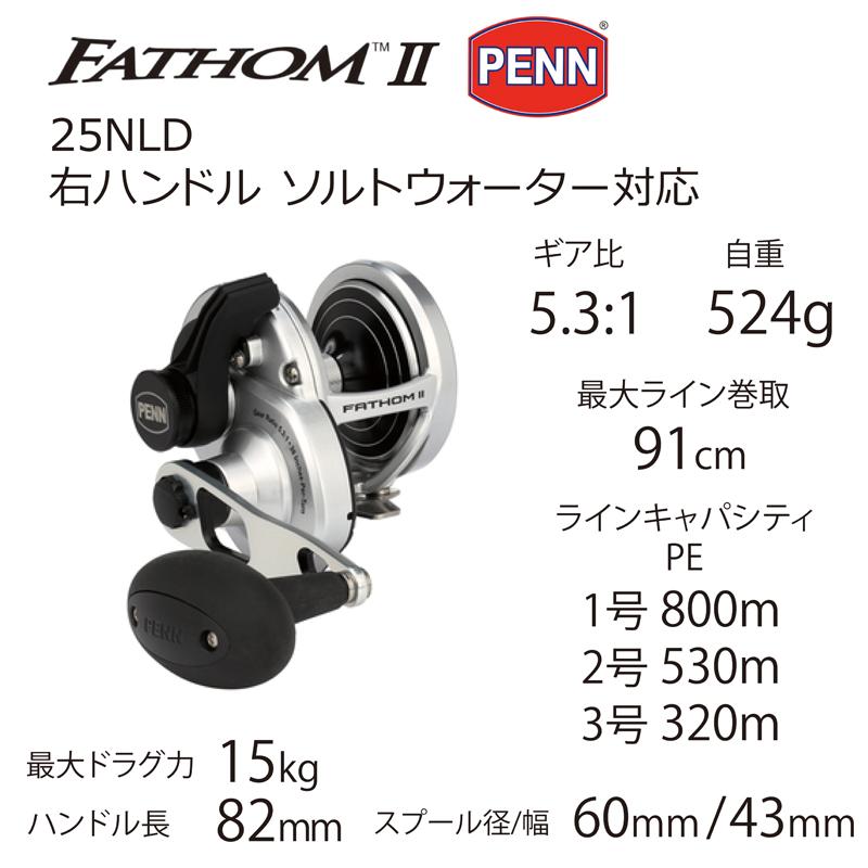 ベイトリール PENN FATHOM(ファゾム) II 25NLD｜naturum-outdoor｜02