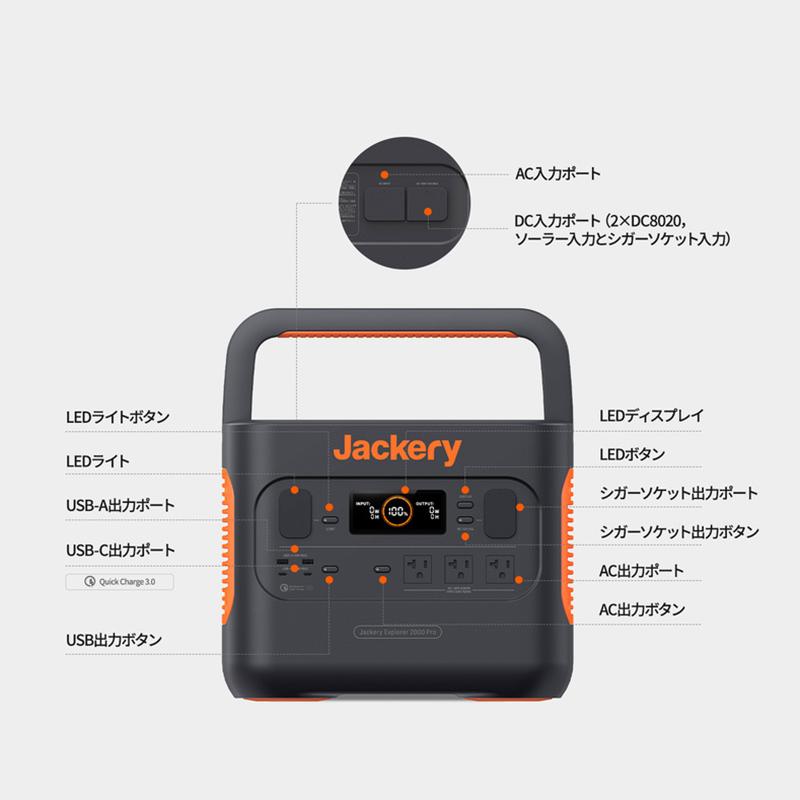 防災用品 Jackery(ジャクリ) ポータブル電源 2000 Pro｜naturum-outdoor｜09
