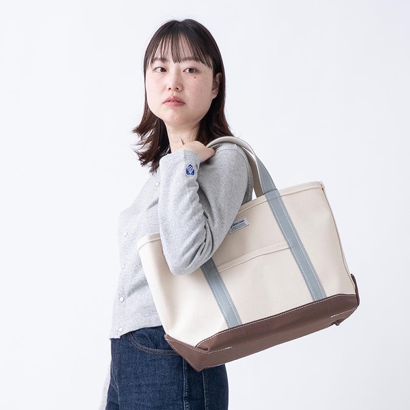 新品 ORCIVAL トートバッグ Sサイズ ECRU x IRON GREY ORCIVAL（オーシバル） トートバッグ ORCIVAL TOTE BAG MIDDLE(トート