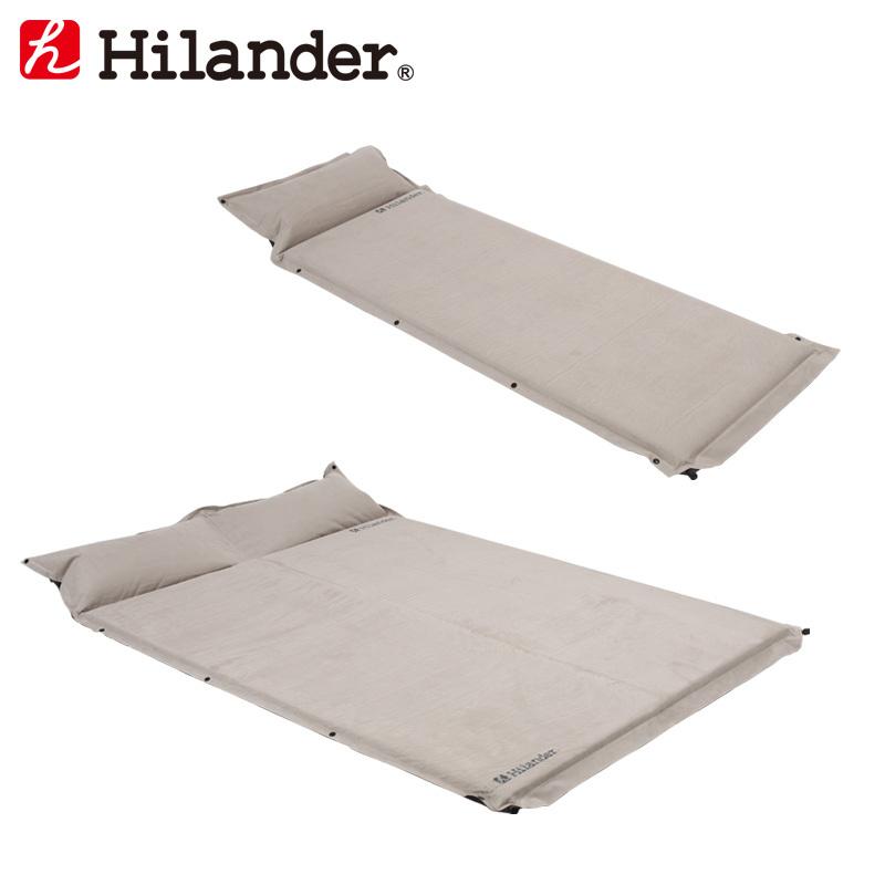 アウトドアマット ハイランダー スエードインフレーターマット(枕付きタイプ) 5.0cm シングル+ダブル サンドベージュ10,980円