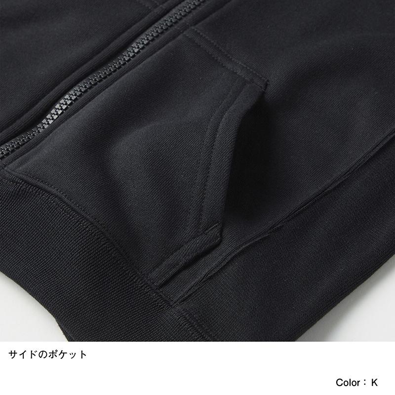 トップス ザ・ノース・フェイス Kid’s SQUARE LOGO FULL ZIP(スクエア ロゴ フルジップ)キッズ 140cm ブラック(K)｜naturum-outdoor｜04