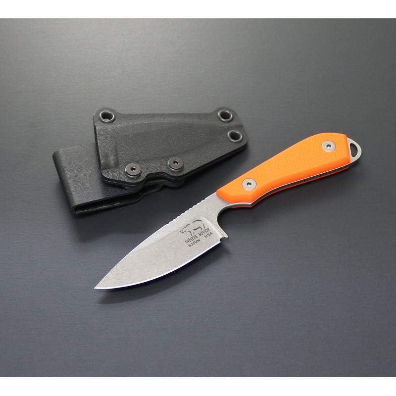 ﾎﾜｲﾄﾘﾊﾞｰ アウトドアナイフ 【正規品】モデル 1 Pro   グリーン/オレンジ/テクスチャード G10 アウトドアナイフ ホワイトリバー 正規品 モデル 1 Pro オレンジ