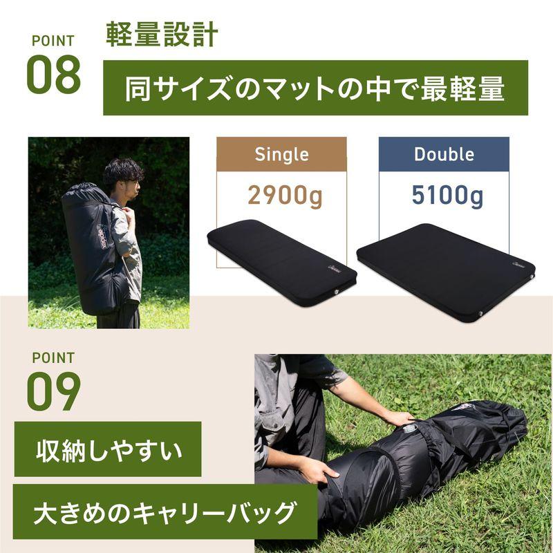 ALPIDEX インフレーターマット キャンプ エアー マット ベッド