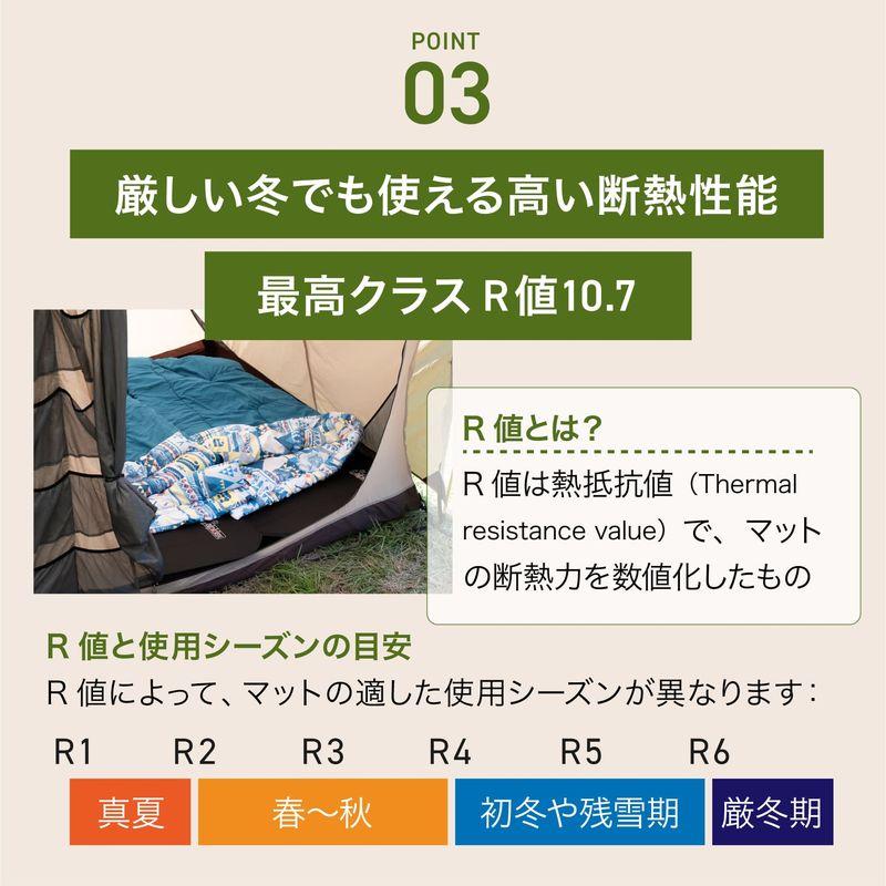 ALPIDEX インフレーターマット キャンプ エアー マット ベッド
