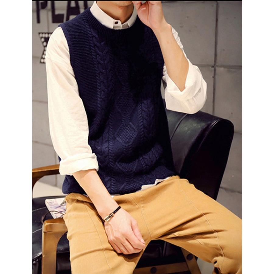 ニットベスト メンズ トップス ジレ カジュアル ビジネス 丸首 U ネック ケーブル編み ゆったり 秋 冬 大きいサイズ Mf002 48 3000 345 ナチュシー 通販 Yahoo ショッピング
