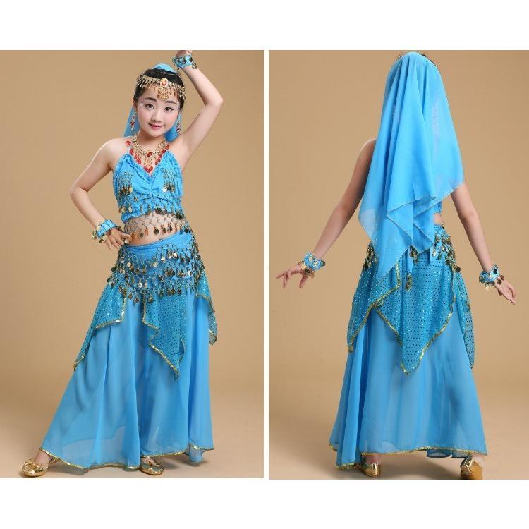 ベリーダンス 衣装 セット キッズ 5点ゼット 85cm~175cm子供用豪華  