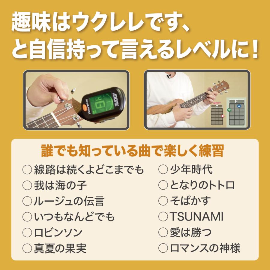 ウクレレ 初心者 ソプラノ セット 21インチ 12週間動画講座つき