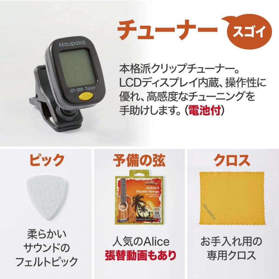 ウクレレ 初心者 ソプラノ セット 21インチ 12週間動画講座つき