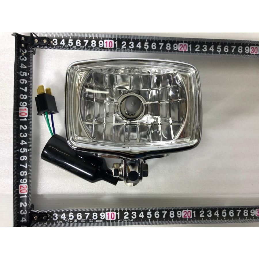 ☆栃木発☆ スクエア ヘッドライト H4 メッキ ランプ 四角 検