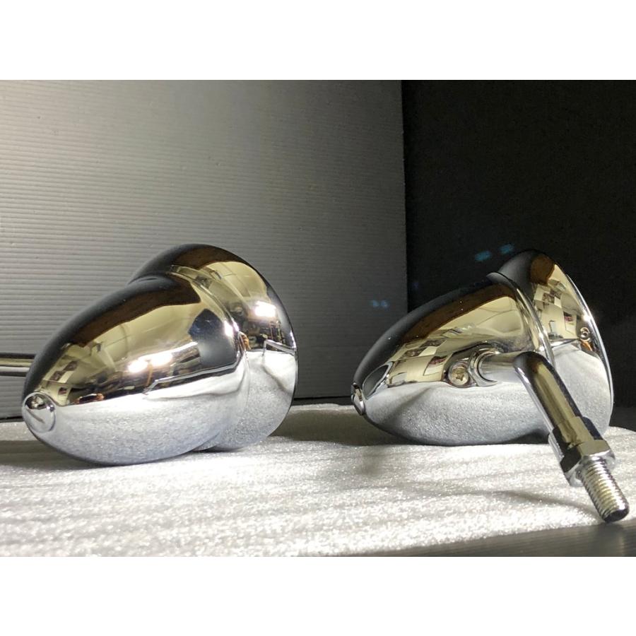 ミラー　砲弾 バレット GT メッキ　旧車 単車　バイク ☆バレット GT 砲弾 ミラー ☆ 左右set メッキ 可動式 分解可！ 検