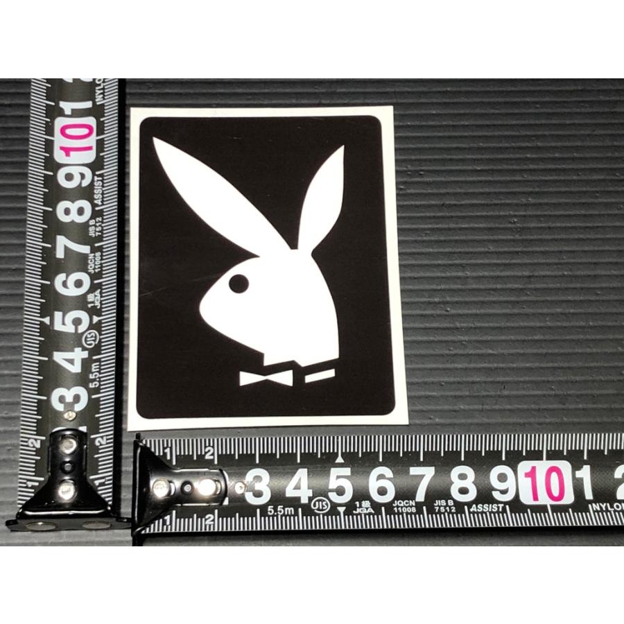 ☆栃木発☆ プレイボーイ PLAY BOY ステッカー 白 黒 大 検