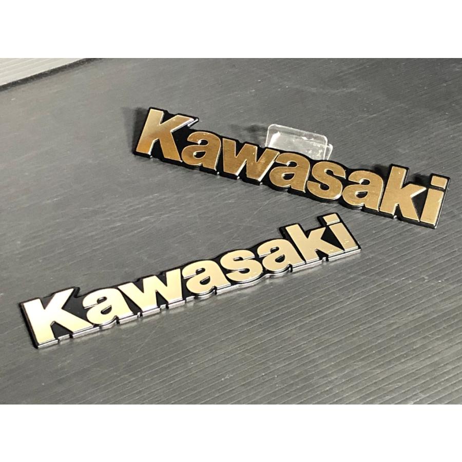 カワサキ　ゼファーχ　ゴールドエンブレム　タンクエンブレム　カワサキエンブレム カワサキ（Kawasaki） ☆金属製☆ 純正 タンク エンブレム ゴールド L
