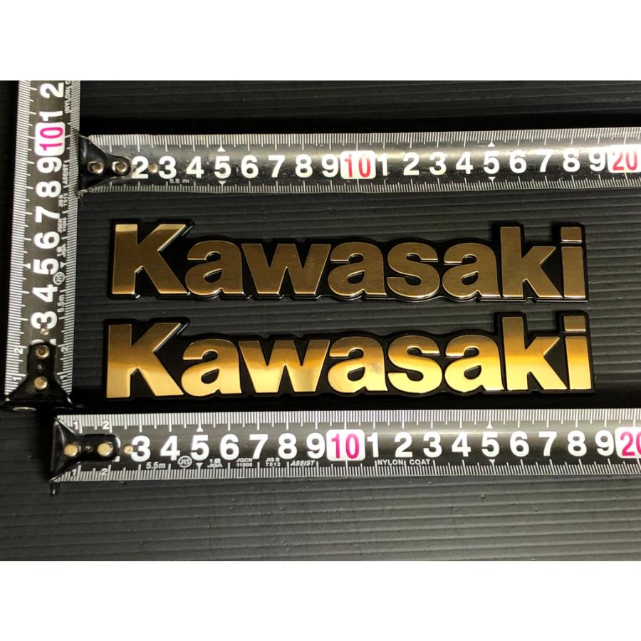 カワサキ（Kawasaki） ☆金属製☆ 純正 タンク エンブレム ゴールド L