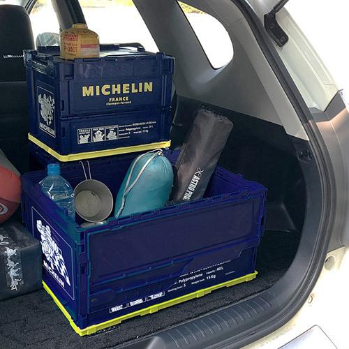 ミシュラン（MICHELIN） 折り畳み コンテナ 40リットル ネイビー