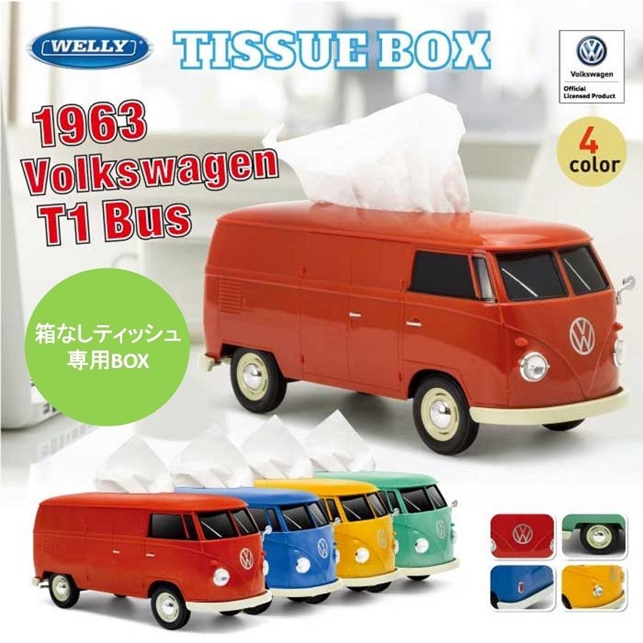 【美品】フォルクスワーゲン ティッシュケース　ティッシュボックス Volkswagen Type2 BUS Tissue BOX Plus 2トーンカラー WELLY社製