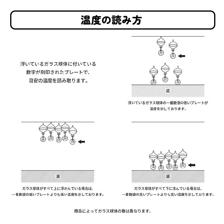 ガラスフロート温度計 しずくSS 333-212 ガラスフロート温度計 しずくSS 茶谷産業 ガリレオ温度計 温度計 インテリア しずく ギフト プレゼント Chatani｜navi-p-com-online｜04