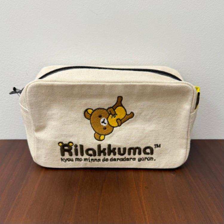 リラックマ 刺繍 ボックスポーチ MAR-012 ポーチ 小物入れ ペンポーチ