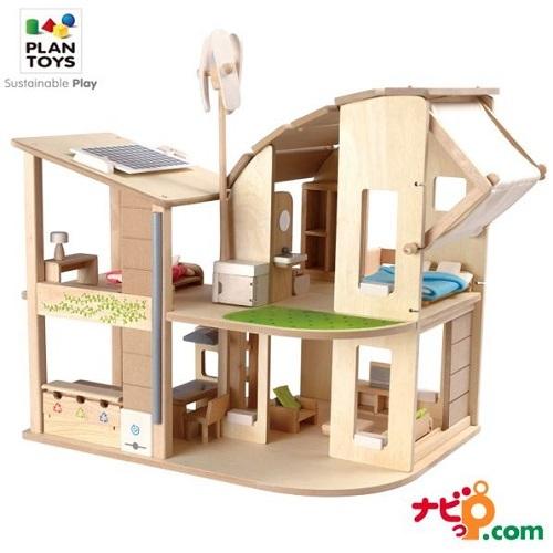プラントイ PLANTOYS 家具付きグリーンドールハウス 7156 木のおもちゃ 