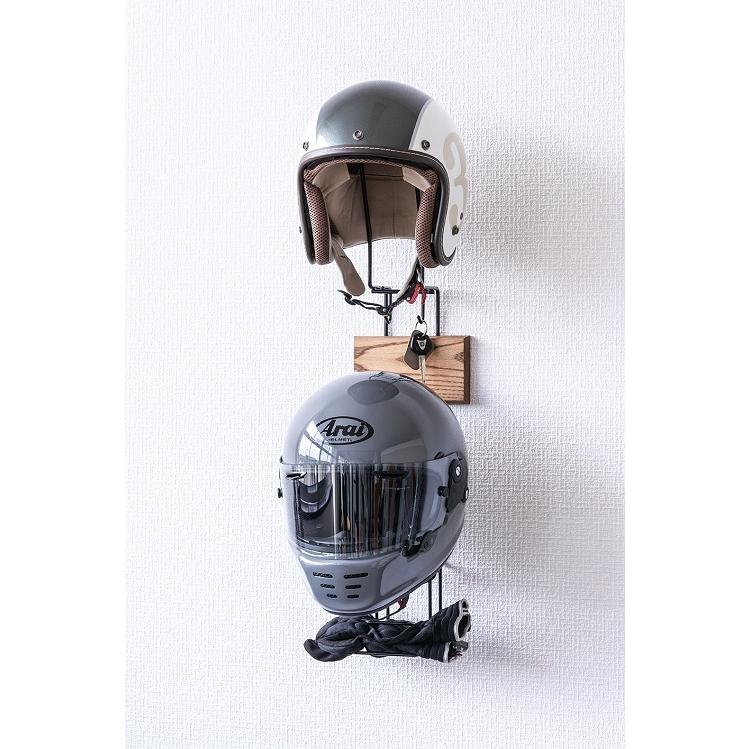 オークス AUX ヘルメットハンガー リノ RENO AYS33HM バイク ヘルメット 収納 キーフック 壁面 取付簡単 ディスプレイ 壁掛け おしゃれ シンプル インテリア | オークス | 03