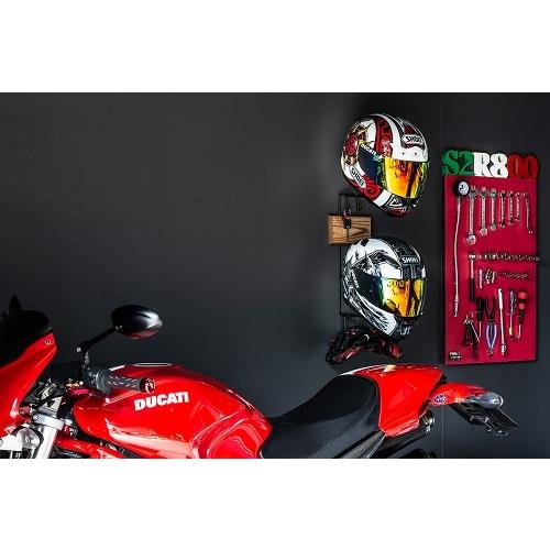 オークス AUX ヘルメットハンガー リノ RENO AYS33HM バイク ヘルメット 収納 キーフック 壁面 取付簡単 ディスプレイ 壁掛け おしゃれ シンプル インテリア | オークス | 08