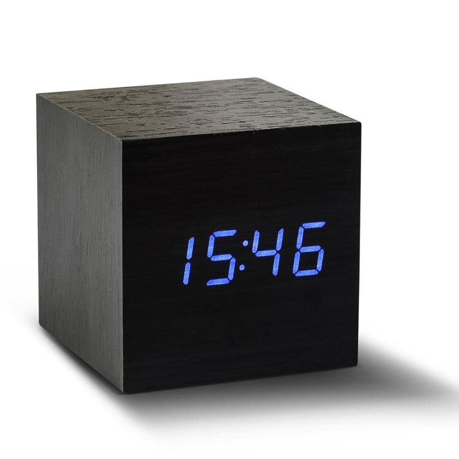 GINGKO ギンコー CUBE click clock キューブクリッククロック ブラック ブルー LED GNK030008 置き時計