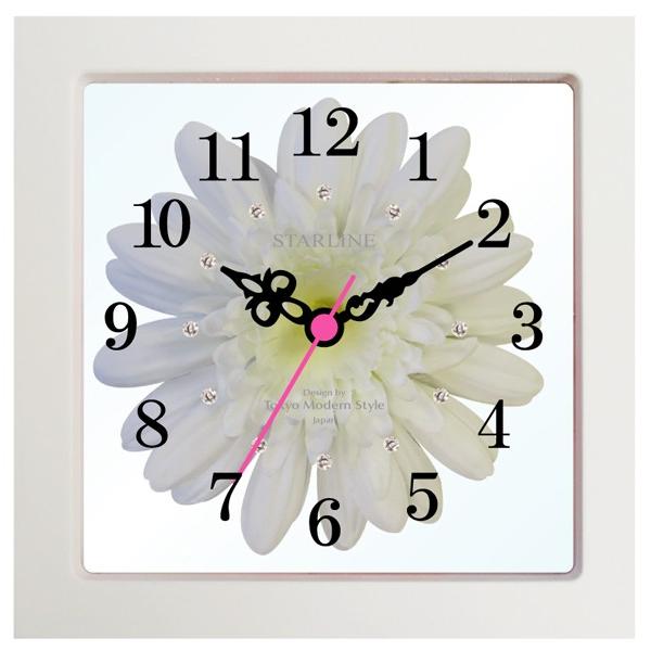 美しいお花の掛け時計♪ アートフラワークロック ガーベラ ホワイト GERBERA White STARLINE スターライン STW-1189 WT 【代引不可】 |  | 02