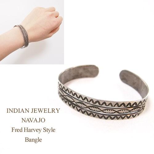 インディアンジュエリー ナバホ フレッドハービー スタンプワーク バングルINDIAN JEWELRY Bangle｜navie