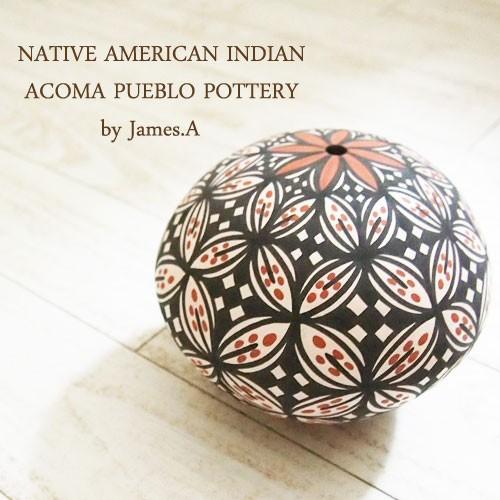 アメリカン インディアン ポタリー 壺Native American indian Acoma