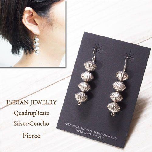インディアンジュエリーnavajoナバホ オニキス×シルバービーズピアス