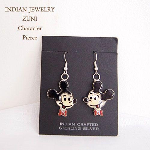 INDIAN JEWELRY】インディアンジュエリー ZUNI キャラクター ピアス