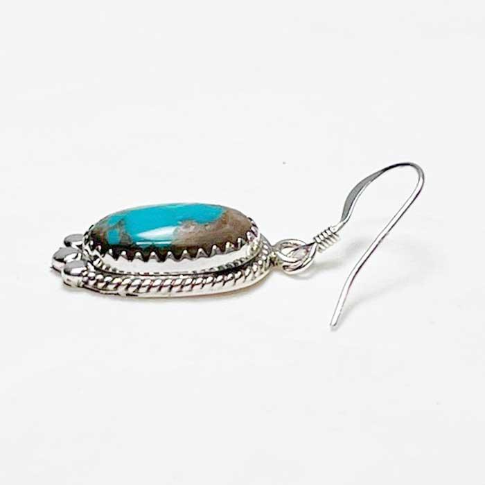 ナバホ族 ターコイズ シルバー フックピアスINDIAN JEWELRY NAVAJO