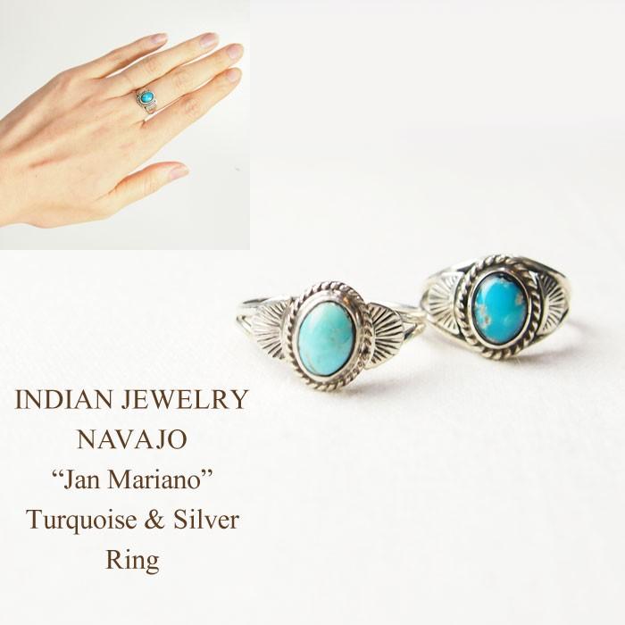 ターコイズリング インディアンジュエリー STERLING J.MARIANO メール便200円配送可 インディアンジュエリー ナバホ 