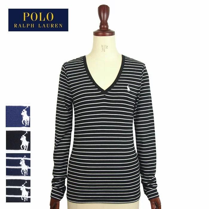 メール便送料無料 ラルフローレン ポロ レディース 長袖 Vネック ボーダー カットソー ネイビー ブラック Polo By Ralph Lauren Rlw Lt 096 Navie 通販 Yahoo ショッピング