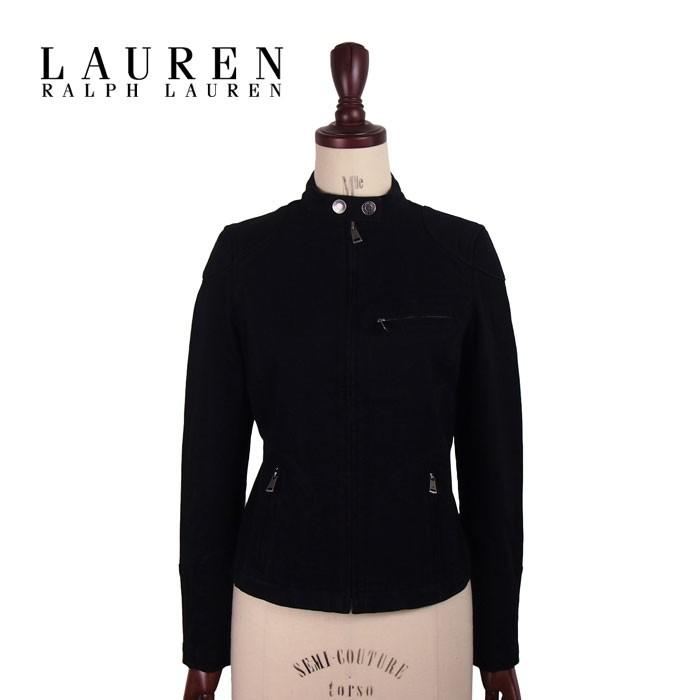 素晴らしい品質 ラルフローレン レディース シングルライダース ショート丈 ジャケット ブルゾン/ブラックLAUREN by Ralph Lauren, WAWAJAPAN 1c60cca1