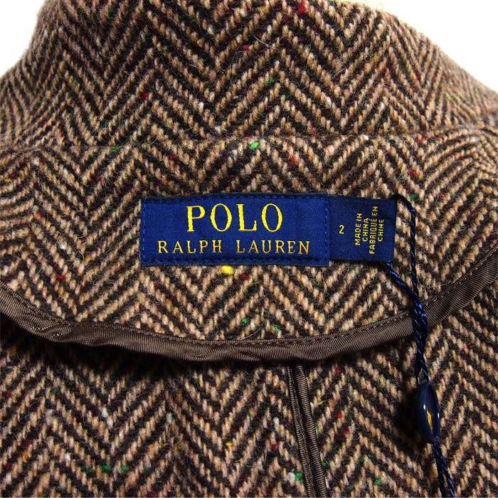 ラルフローレン ポロ レディース ヘリンボーン ツイード ラップコート