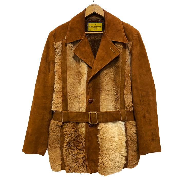 USED 60's ROBERT LEWIS IDEA KANGAROO FUR SUEDE JACKET/38