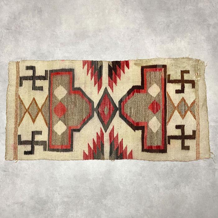 NAVAJO HANDWOVEN DOUBLE SADDLE BLANKET CIRCA 1900 
