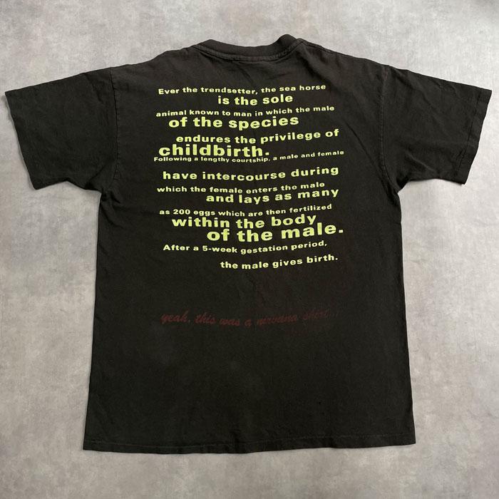 90's NIRVANA Seahorse T-Shirt Made in USA/XL 90年代 ニルヴァーナ