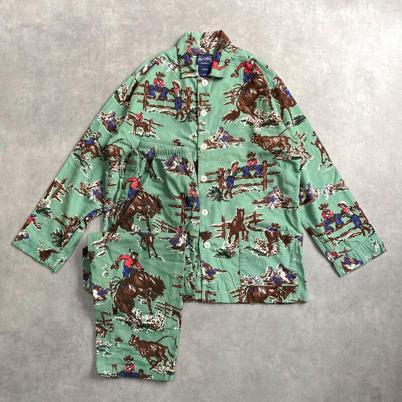 パジャマシャツ Nick&Nora同柄 カウボーイ柄 シャツジャケット 90's NICK&NORA COWBOY SLEEP WEAR SET-UP ニックアンドノラ